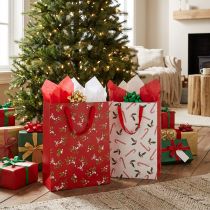 Itens Sacos para presentes Saco para presentes de Natal Saco para presentes 18 × 24 × 8 cm 2 unidades