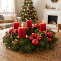 Itens Mini bolas de Natal vermelhas foscas/brilhantes Ø2,5cm 22 unidades