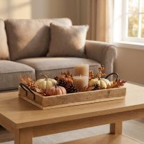 Itens Bandeja de madeira com alças bandeja decorativa preto natural 35×22,5cm