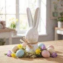 Itens Cabeça de coelho decoração coelhinho da Páscoa coelho branco cerâmica 17cm