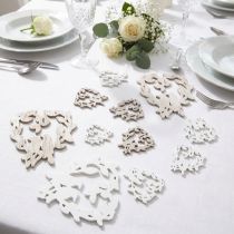 Itens Decoração dispersa pássaro madeira coração decoração de mesa natural 3,5/1,5 cm 72 peças