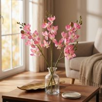 Itens Flor Artificial Orquídea Phalaenopsis Pequena Rosa 30cm