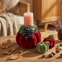Itens Mini abóboras decorativas, flocadas – sortidas em cores de outono, 9,5 cm, 3 peças