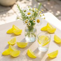 Itens Decoração de mesa com fatias de limão artificiais, 24 peças, para o verão.
