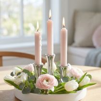 Itens Velas curtas cor rosa claro 21×110mm 6 un