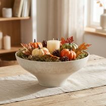 Itens Tigela decorativa com base tigela plástica redonda creme Ø19cm H8cm