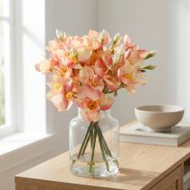 Itens Ramo decorativo florido de lírio peruano para arranjos atemporais, 33 cm, 6 peças