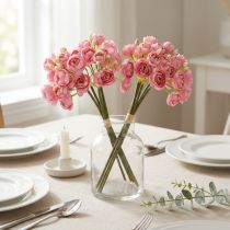 Itens Buquê de Ranúnculos Artificiais, Decoração de Mesa Elegante, 32cm, 5 Peças