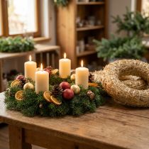 Itens Coroa de palha natural Ø35cm - coroa decorativa para artesanato e Advento, conjunto de 5