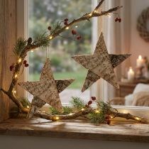 Itens Estrelas de bétula para pendurar estrelas casca de bétula natural 25cm 3 un