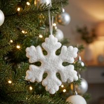 Itens Decoração de árvore de natal floco de neve decoração suspensa natal branco 15cm