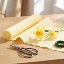 Itens Papel crepom florista amarelo pastel 50x250cm