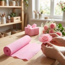 Itens Papel crepom florista rosa claro 50x250cm