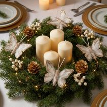 Itens Borboletas de penas em clipe ouro branco 5 cm x 4,5 cm 4 unidades