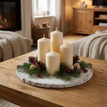 Itens Disco decorativo de madeira com base em contraplacado branco casca Ø20cm