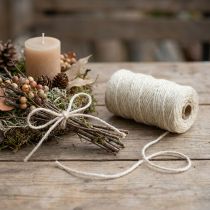 Itens Cordão de juta, cordão deco, fita artesanal cor natural, branqueado Ø4mm L100m