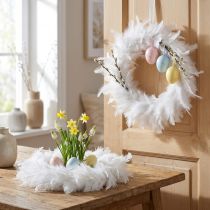 Itens Guirlanda de penas brancas Ø25cm decoração de Páscoa guirlanda decorativa de penas reais 2 peças