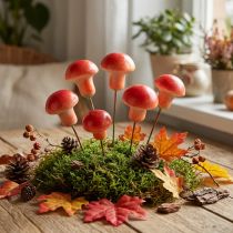 Itens Cogumelos decorativos em arame, vermelhos, decoração de outono, para colar, 7 cm, 24 peças.