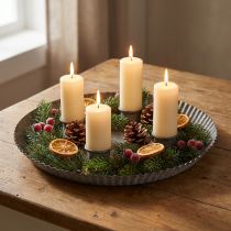 Itens Prato com 4 porta-velas Ø25cm H3cm Cinza