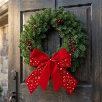 Itens Laço vermelho estrelas de Natal laço decorativo para área externa 21 cm 2 peças