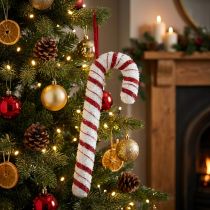Itens Deco Candy Cane Natal vermelho branco listrado H34cm