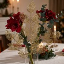 Itens Folhas de Esqueleto Folhas de Salgueiro Artificiais Decoração de Ramo de Ouro 63cm