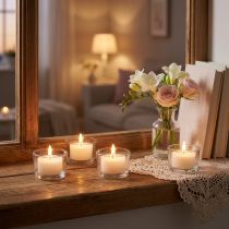 Itens Luzes de chá perfumadas Flor Fresca Luzes de chá perfumadas brancas Ø25cm 7h 18 un