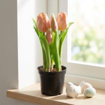Itens Tulipas artificiais em vaso Tulipas Pêssego flores artificiais 22cm