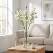 Itens Ramos de flor de cerejeira Flores de cerejeira artificiais brancas 75 cm 3 unidades