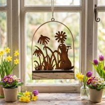 Itens Decoração de Páscoa coelhinhos ferrugem decoração pendurada metal 20×5×29,5cm