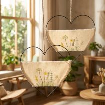 Itens Anel decorativo de metal com coração para pendurar com ervas selvagens W31,5 cm 2 unidades