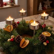 Itens Porta-velas para plugar prata 21cm 8 un