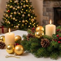 Itens Bola de Natal de plástico ouro 6 cm 12 unidades