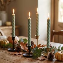 Itens Velas rústicas em pau velas tingidas de verde 250/28mm 4 un