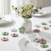 Itens Decoração dispersa flores de madeira decoração de mesa colorida 2 motivos Ø3cm 24 un