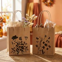Itens Sacos para presentes com asas papel natural preto 12×15cm 6 un