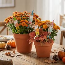 Itens Decoração anã com flor em madeira 4 × 10,5 cm 12 unidades