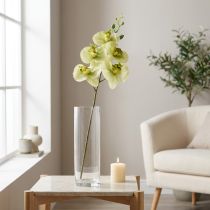 Itens Orquídea Artificial Verde Amarelo Phalaenopsis 85cm