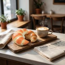 Itens Croissants decorativos enganosamente realistas, produtos de panificação artificiais de 10 cm, conjunto de 2 peças para decoração de vitrines e showrooms.