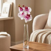 Itens Orquídea Artificial Phalaenopsis 4 Flores Branco Rosa 72cm