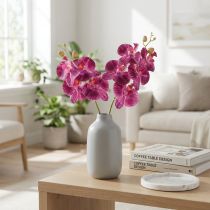 Itens Orquídea em chamas artificial Phalaenopsis roxa 72cm