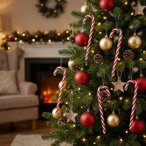 Itens Bengala de doces de decoração de árvore de natal 18 cm 12 peças