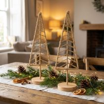 Itens Suporte para decoração de árvore de Natal metal madeira natural Alt.39cm 2 unidades