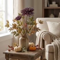 Itens Crisântemo artificial 2 flores roxas Ø5/11cm C70cm