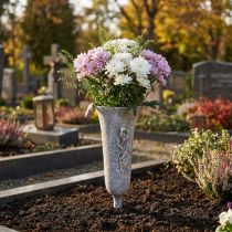 Itens Jarra para sepultura Cinzenta Vaso para enfiar Calla A32,5cm