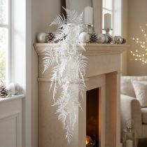 Itens Espargos artificiais espargos samambaia brilho branco decoração de inverno 105cm