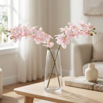 Itens Orquídeas Artificiais Luz Rosa Flores Artificiais Toque Real 58cm 2pcs