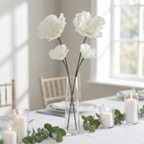 Itens Grandes flores de espuma Flores artificiais de espuma Brancas 85cm 2 unidades