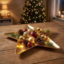 Itens Prato de Natal decoração estrela prato dourado plástico Ø31cm