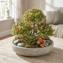 Itens Mini suculenta artificial verde planta artificial com caule H23cm